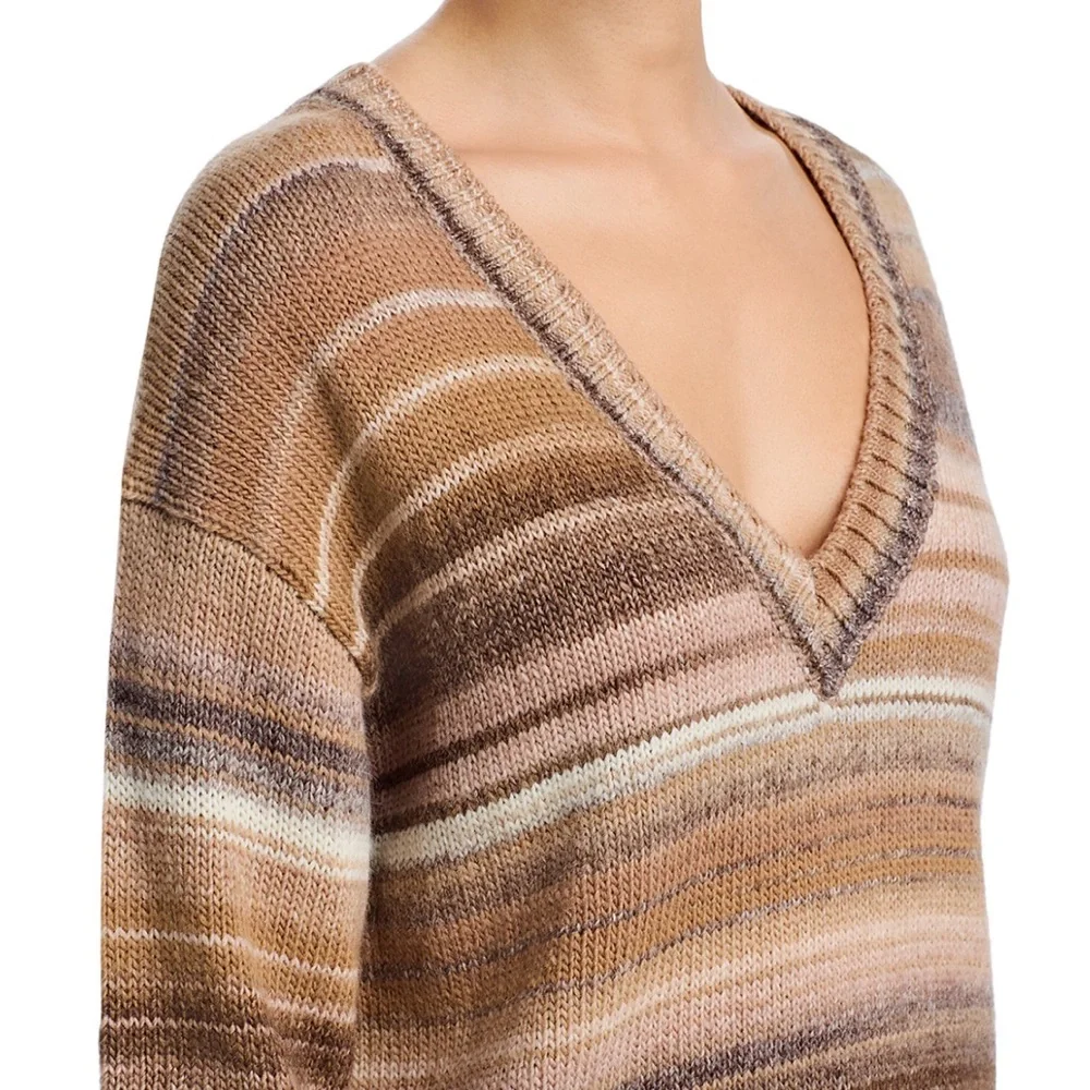 Veronica Beard Diora Pullover in Desert Khaki Multi - Picture 4 of 4